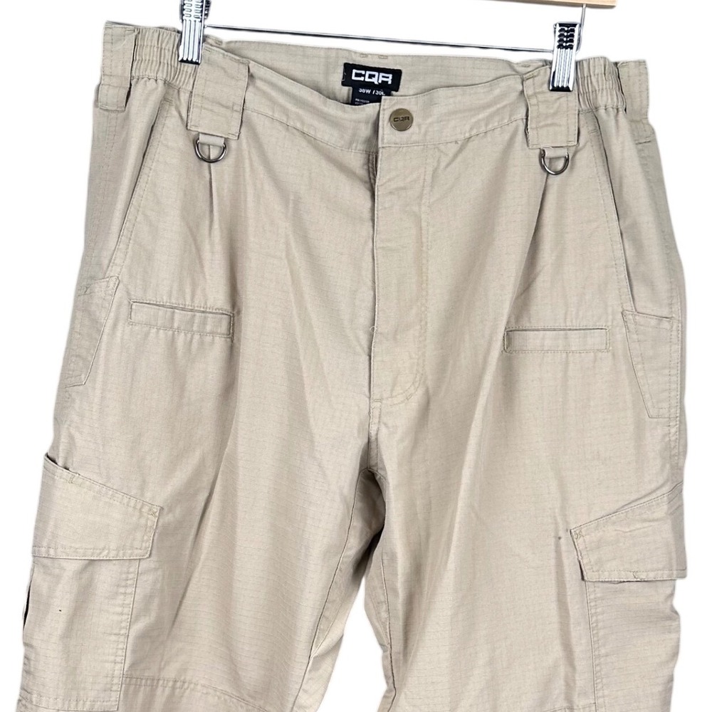 CQR Mens Tactical Cargo Pants 38x30 Beige Ripstop Hiking Work Trousers EDC